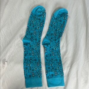 Teal Graphic Men's Socks NWOT